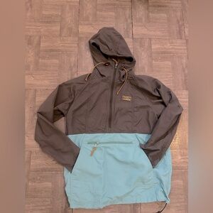 L.L. Bean Charcoal Hooded Jacket with Orange Accents